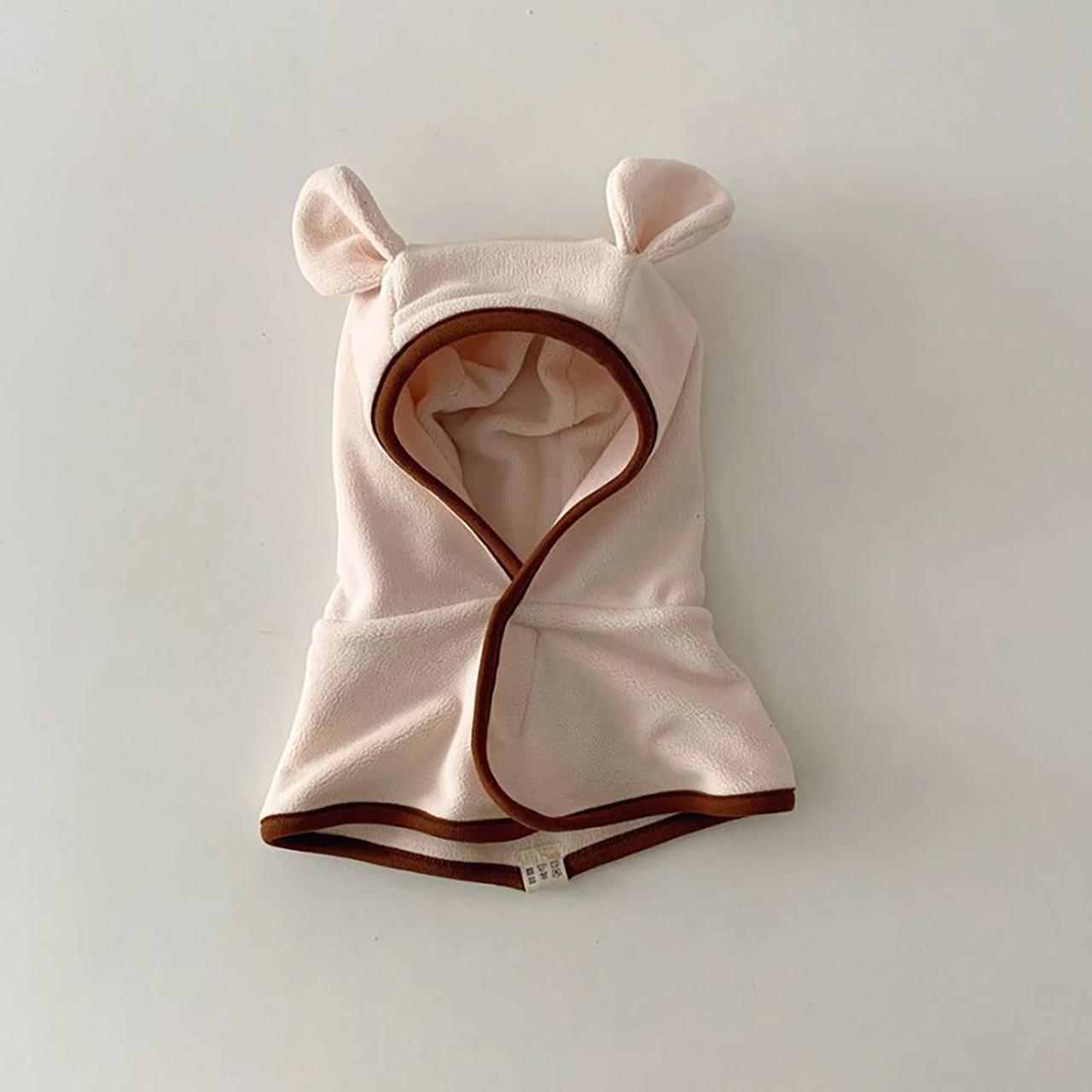 

Детская зимняя теплая балаклава из овечьей шерсти, милая шапка с ушками медвежонка, цельный шарф с капюшоном, для младенцев, мальчиков, девочек, малышей, ветрозащитная шапка-бини с защитой ушей бежевый