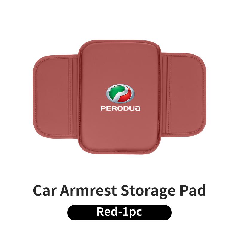 Leather Car Armrest Box Pad Car Seat Side Storage Pocket Mat For Perodua Myvi Axia Alza Kancil Rusa Kembara Kenari