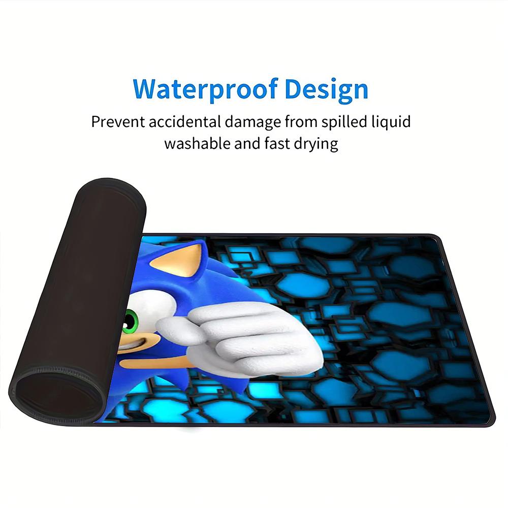 Sonic Hedgehog Adventure Large Gaming Mouse Pad Nonslip Rubber Base Waterproof Desk Mat For Office Pc Laptop