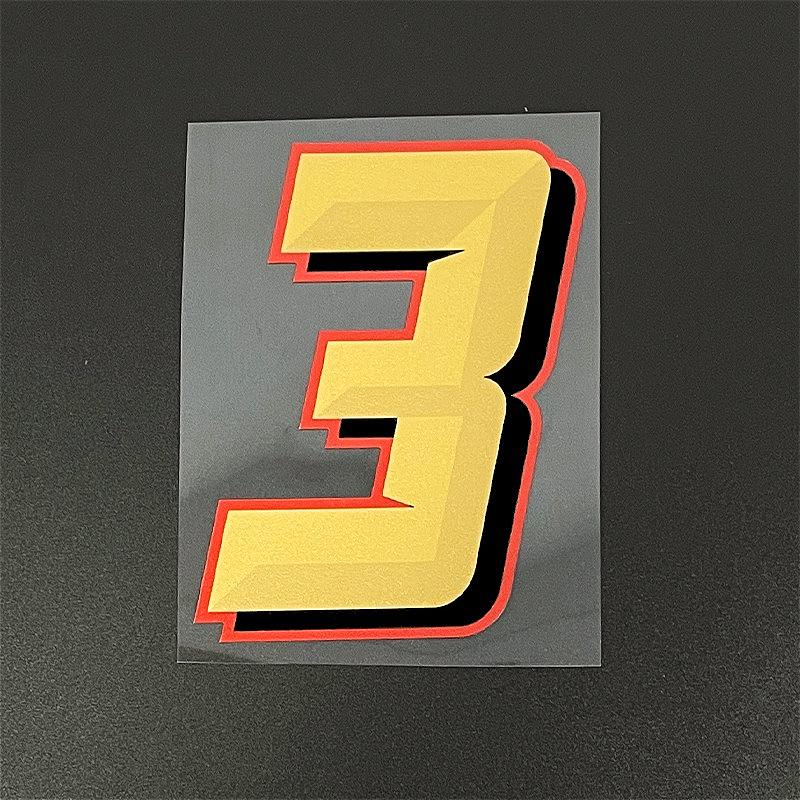 1pc Gold Number 0 To 9 Motorcycles Stickers Waterproof for Motorcycle Fairing Fuel Tank Helmet Car Window Universal Vinyl Decal
