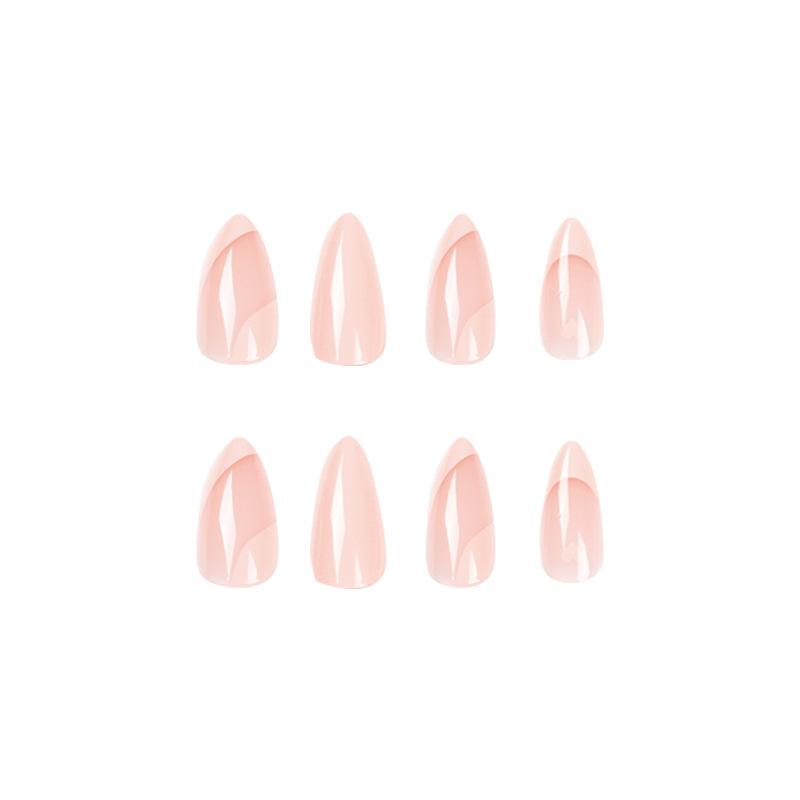 24 Pieces Wearable Manicure Wearable Manicure, French Pink Love Nail Sticker Removable Nail Piece Nail Piece