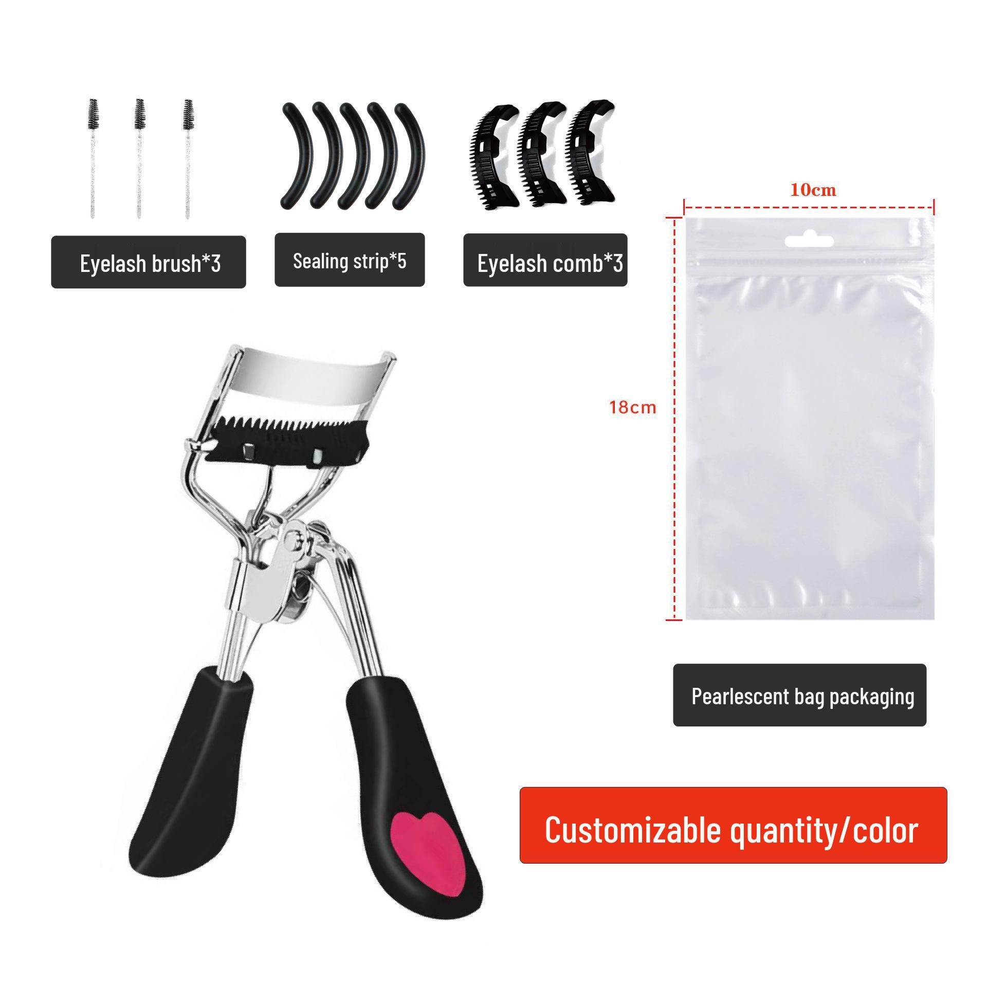 Instant Ship Heart-Shaped Portable Eyelash Curler with Comb – Long-Lasting, Beginner-Friendly Loose