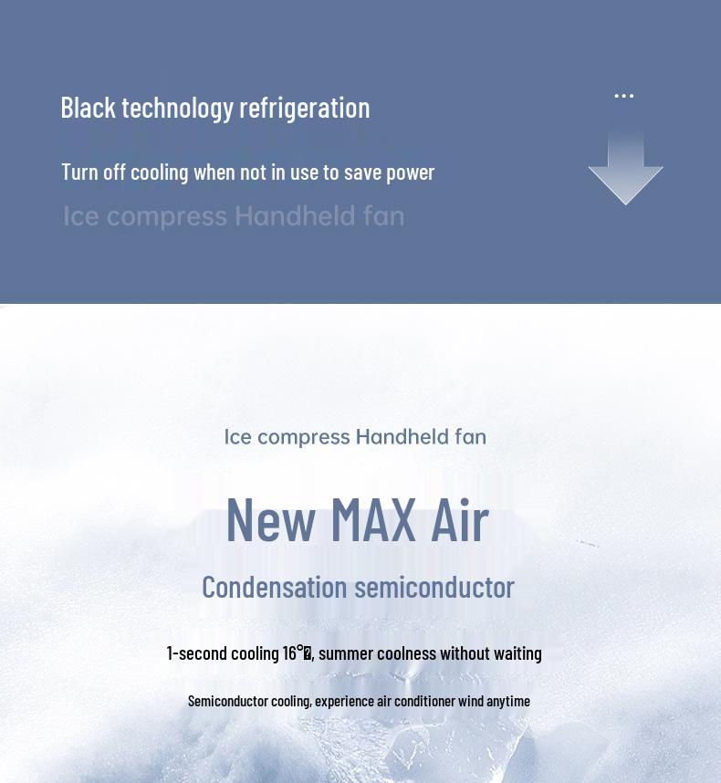 Ice Pack Handheld Semiconductor Mini Fan – Strong Wind Desktop Cooling