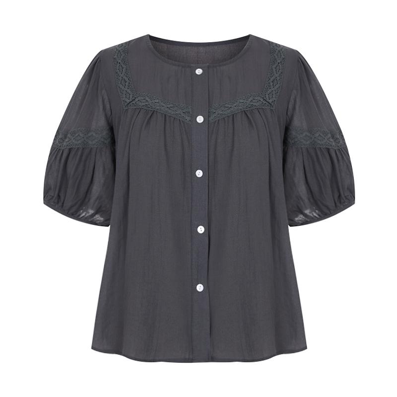 TVIEW Lace Square Loose Fit Blouse_V6B-Cbl062
