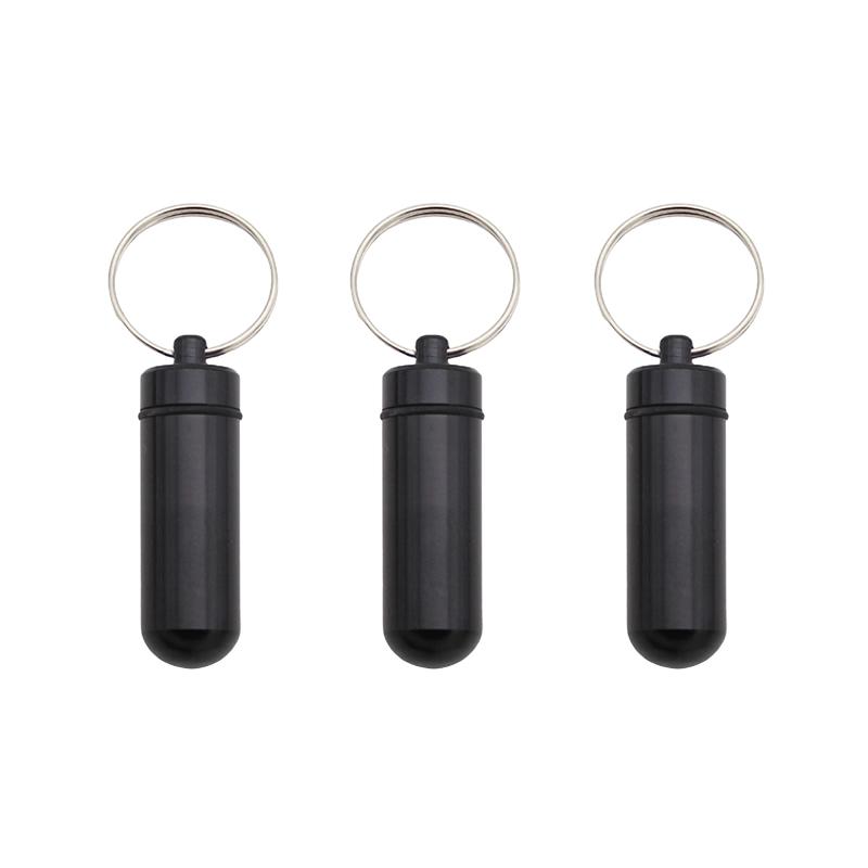 3 Stück Mini-Aufbewahrungsbox Aluminiumlegierung Tragbar Wasserdichte Flaschenhülle Schlüsselanhängerring 6 Farben erhältlich Reiseaufbewahrungswerkzeuge ZYF