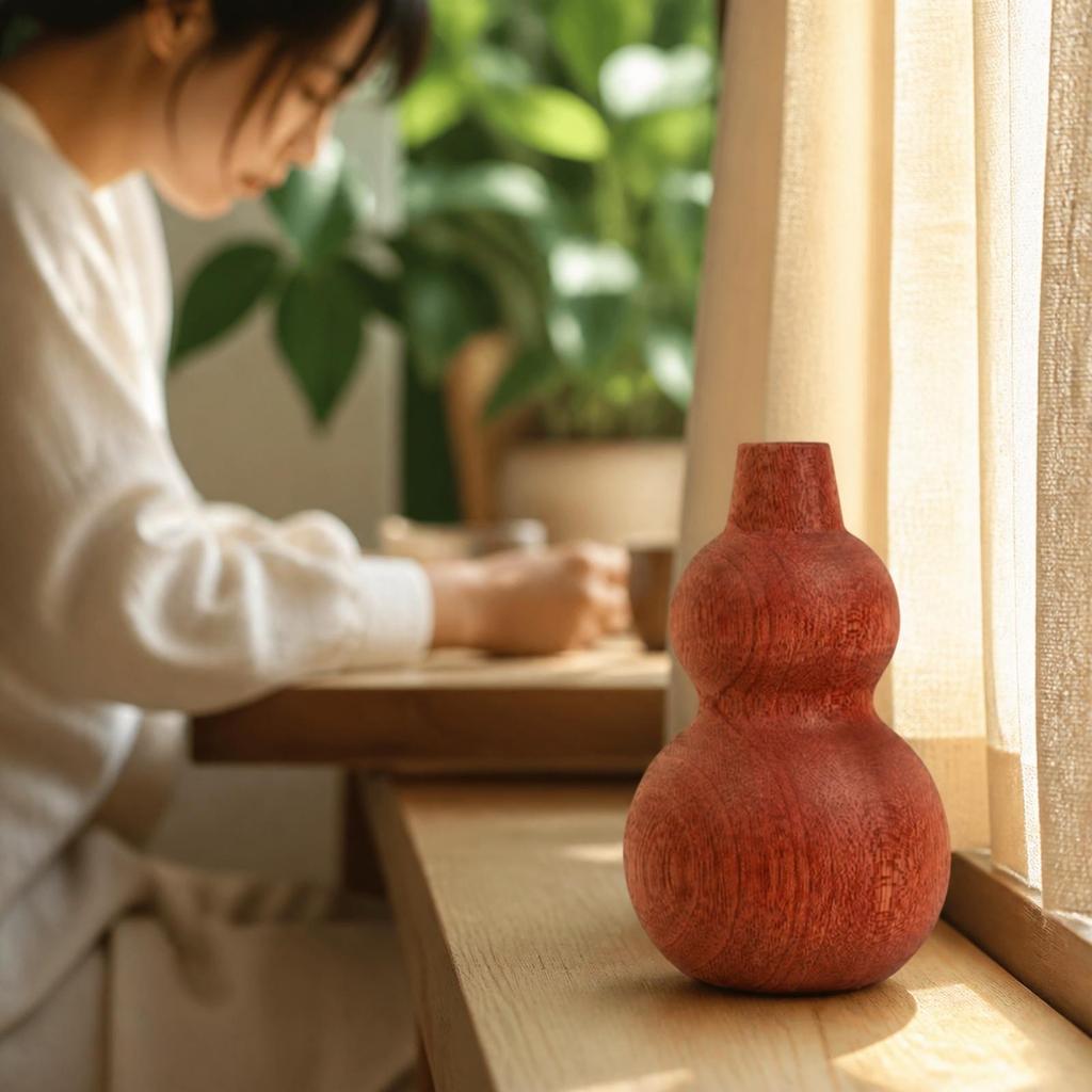 Wooden Flower Vase Aesthetic Wood Decorative Rustic for Home Decor