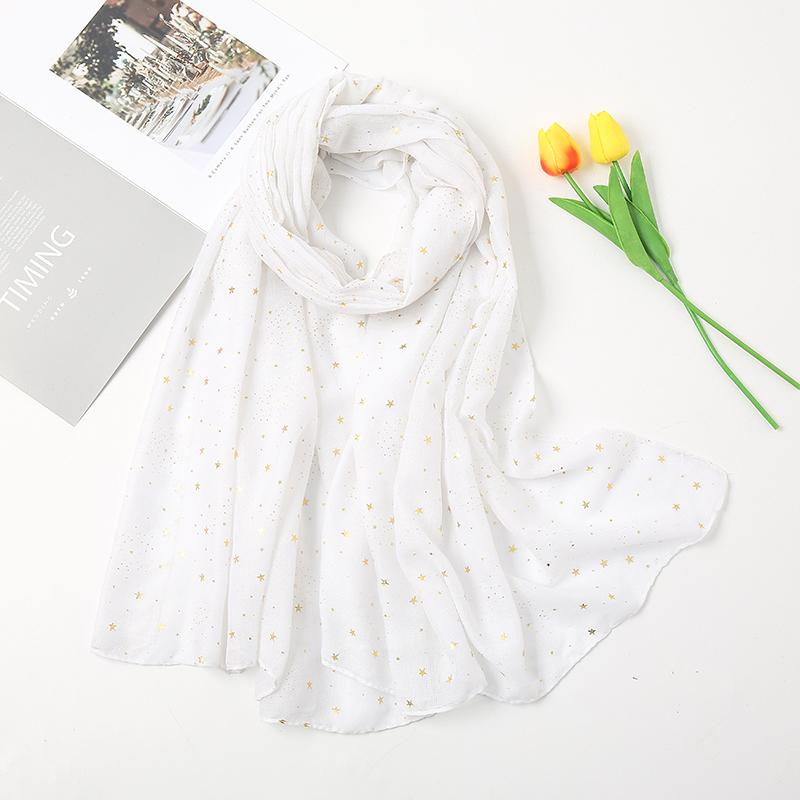 Newest Glitter Cotton Scarf Ramadan Women Muslim Fashion Hijab Golden Stars Women'S Scarves Foulard Femme Musulman Bandana