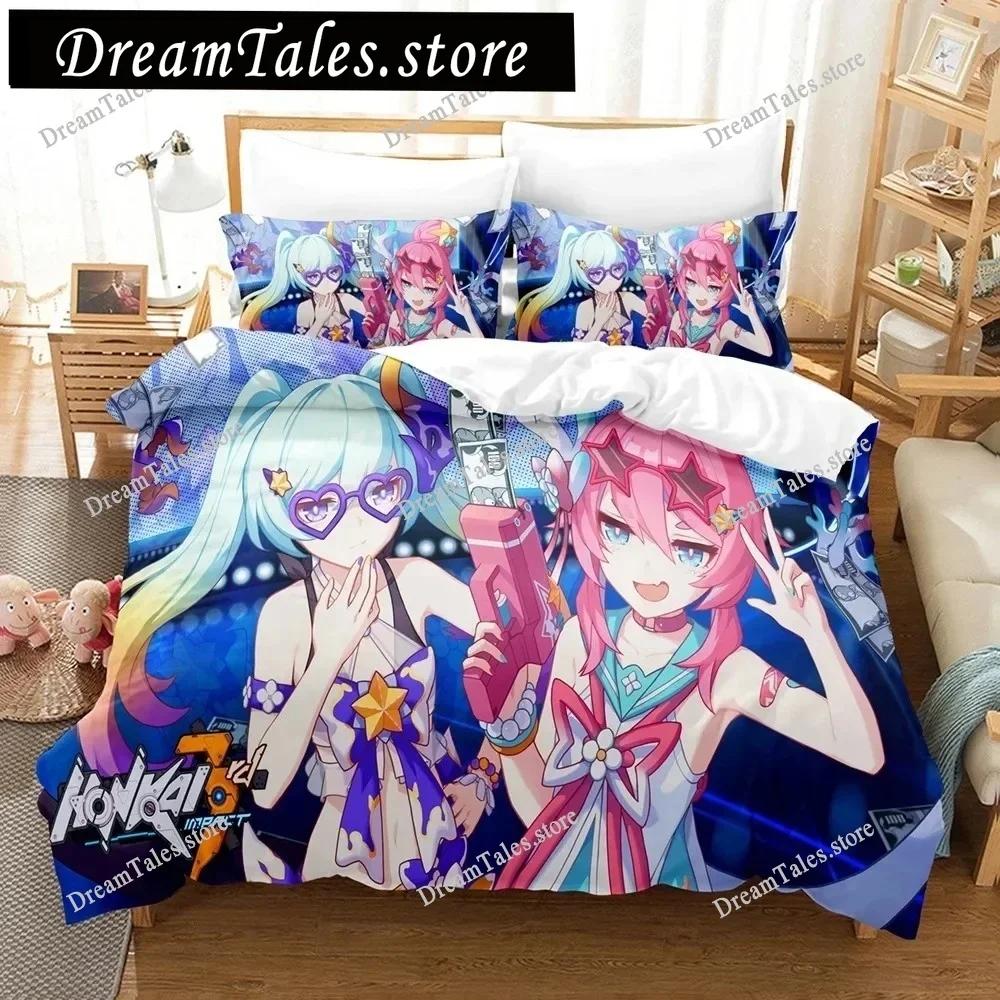 3D Anime Honkai Impact 3rd Bedding Set Printed Decorative 2-3pcs Duvet Cover Set Bedclothes Quilt Cover Home For Aldult Teen741