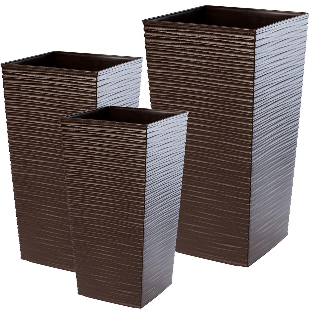 KADAX Set of 3 Flowerpots Flowerpots Inserts Garden Flowerpots Tall Graphite 57cm