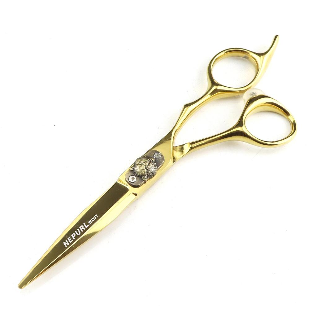 FCG-88 Golden Tiger Hairdressing Scissors Set: Straight, Serrated & Thinning Shears for Salon