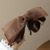 Elegant Mesh Large Bow Banana Hair Clip for Women - Vertical High Ponytail & Twist Hair Accessory