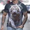 Animal Tiger T-shirt 3D Printed T Shirts Men Fashion Casual Streetwear T-shirt Short-sleeved Loose Oversized Top Tee Clothing