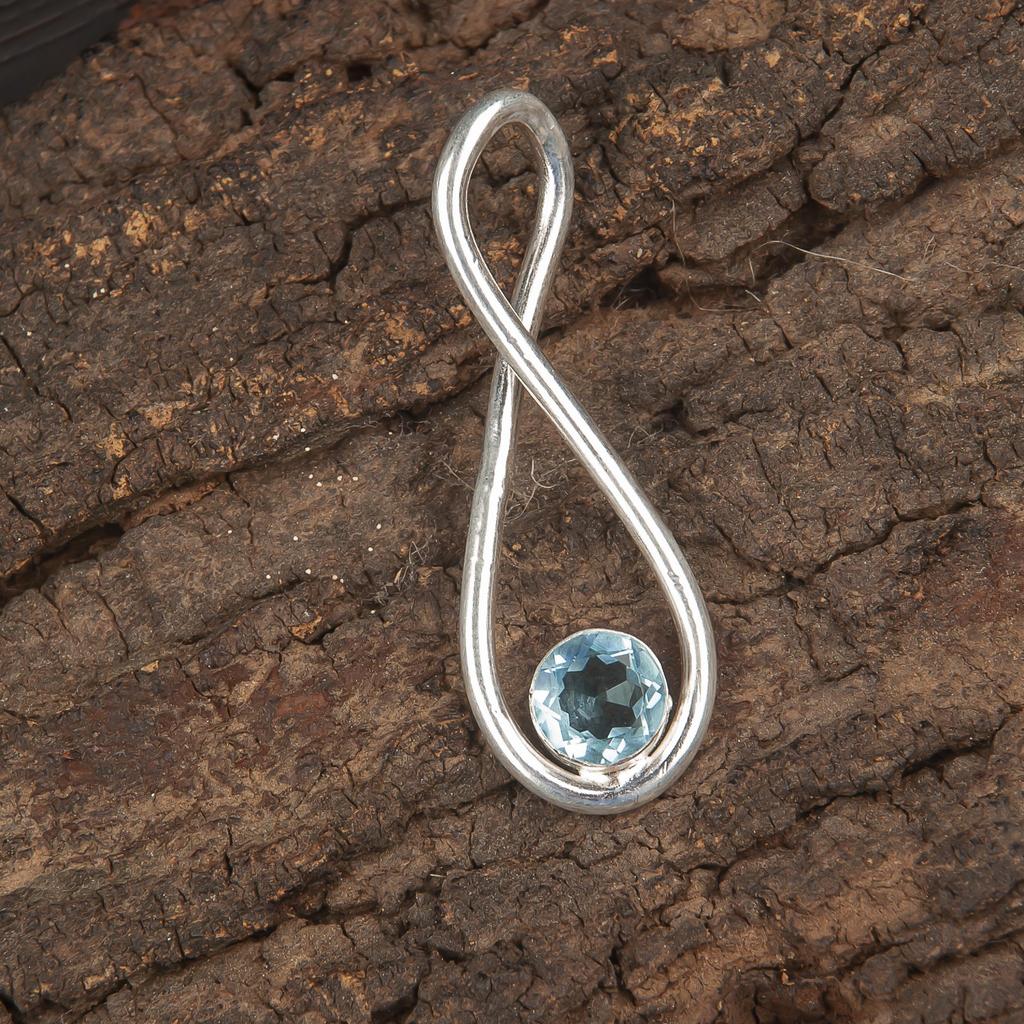 Sky Blue Topaz Pendant Gemstone Jewelry, 925 Solid Sterling Silver Pendant, Handmade Jewelry Wonderful Pendant, Gift For Mother