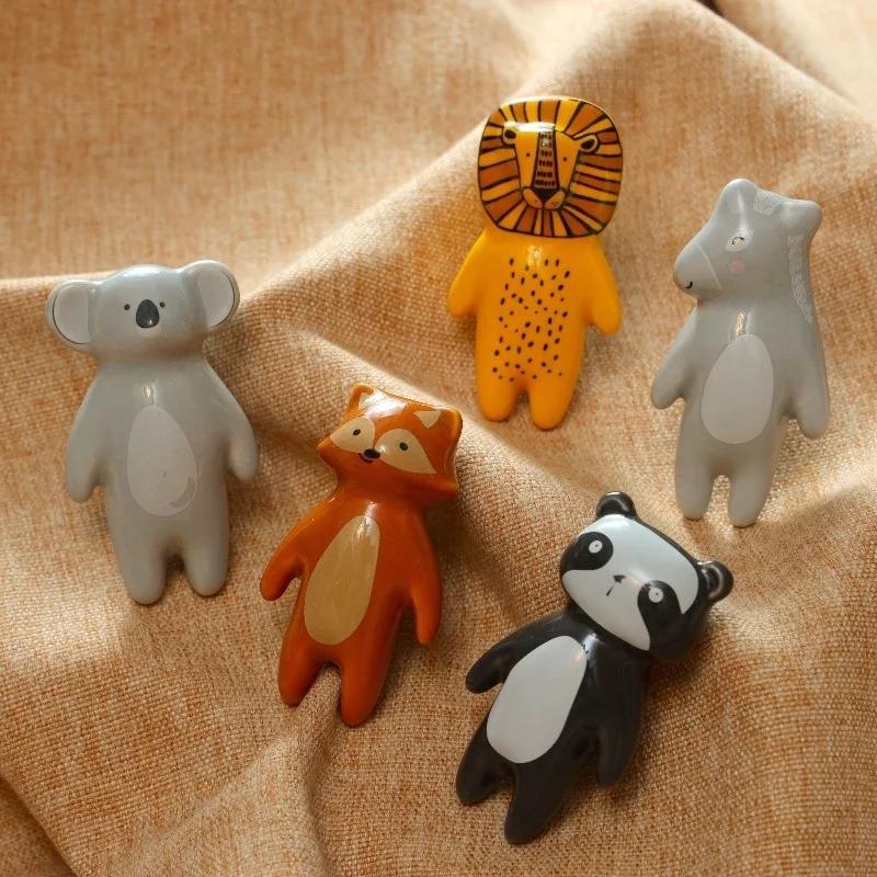 Cartoon Animals Kid's Ceramic Drawer Furniture Knobs Children Cute Cabinet Pulls Dresser Knob Cute Cupboard Handle