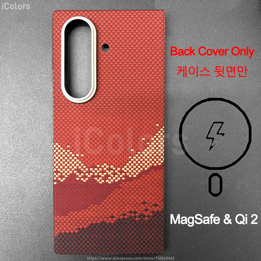 Z Fold 7 Aramid Case for Samsung Galaxy Z Fold 7 Magnetic Case Aramid Carbon Fiber Cover MagSafe/Qi2 Charging Armor Protective