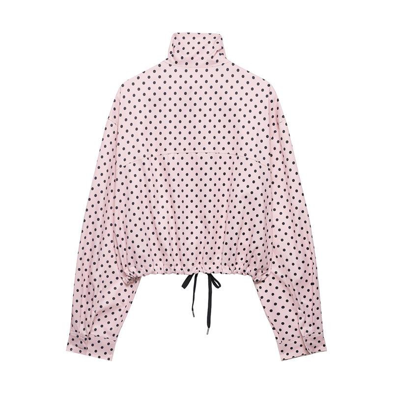 2025 Autumn Women's Polka Dot Puff Sleeve Jacket and Casual Pants Set