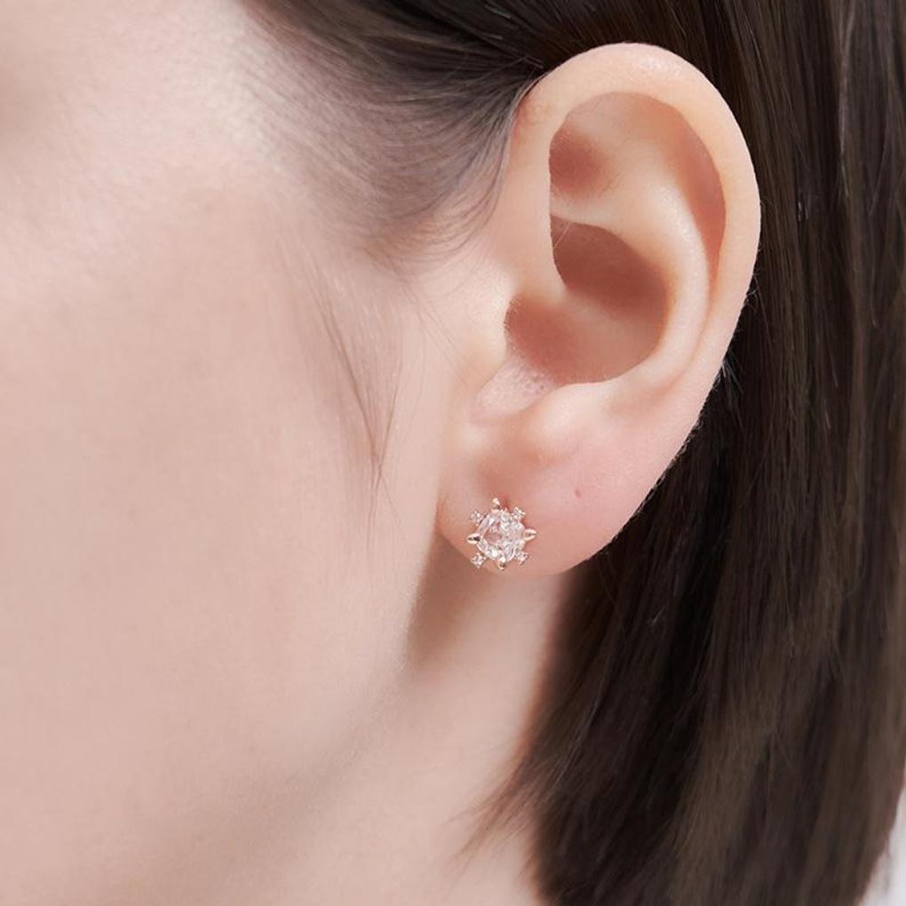 [CRANNE] Silver Big Point Cubic Ball Earrings C24EB330