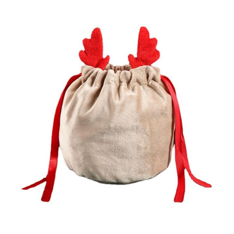 

5pcs Christmas Bags Drawstring Gift Bag Treat Bags for Packaging Food Wedding красный