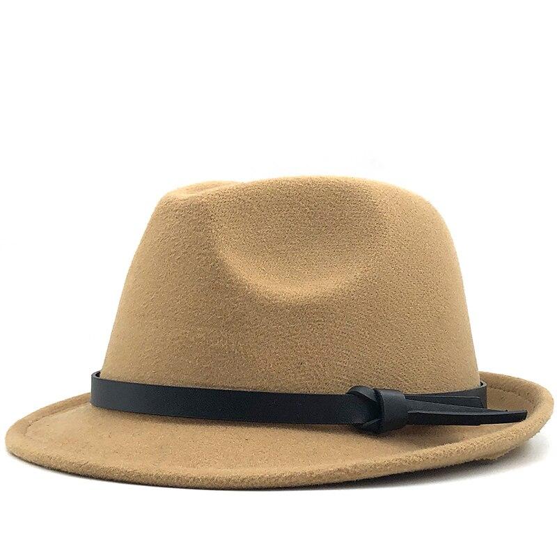 Buy Winter White Men Jazz Cap Gentleman Fedoras Wool Homburg Male