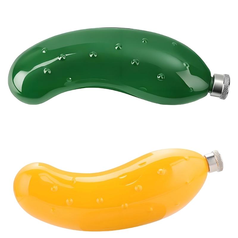 Stainless Steel Cucumber Shaped Hip Flask Whiskeys Bottle Liquor Drinkware For Parties And Gatherings