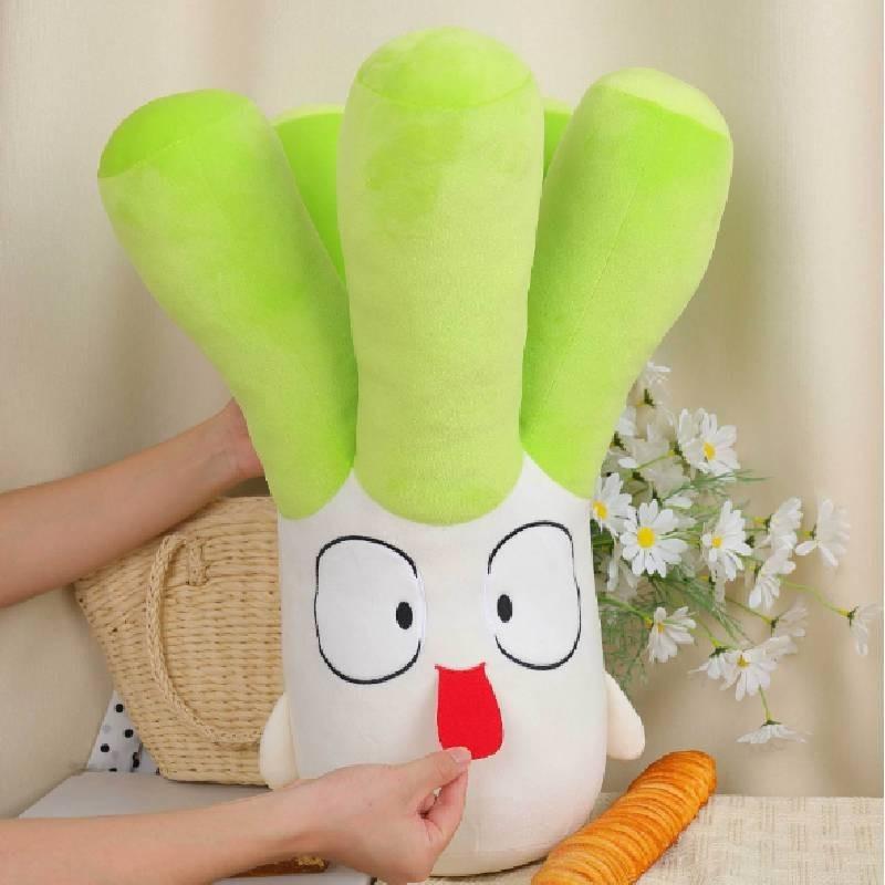 Adorable Green Scallion Plush Toy Soft Pp Cotton Stuffed Pillow For Bed