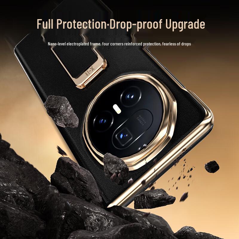 X-IT Electroplated Leather Case for Honor Magic V5 Foldable Phone