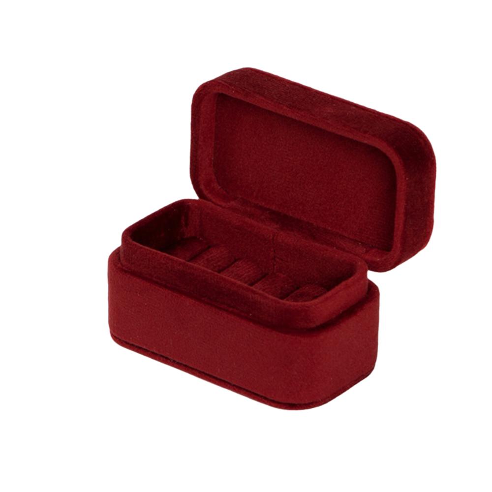 Square Rings Bearer Box Luxury Jewelry Organizer Simple Velvet Rings Holder  Propose