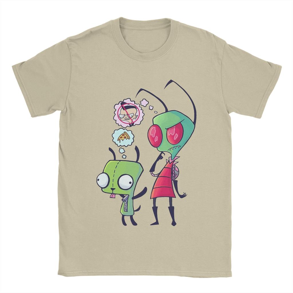 Novelty Gir and Zim Invader Zim TShirts Unisex Round Neck Cotton T Shirts  Short Sleeve Tees Plus Size Clothes