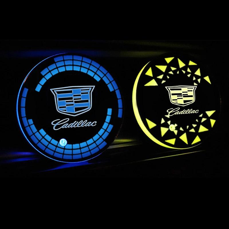 Porte-gobelet de voiture LED coloré avec lumière d'induction intelligente pour Cadillac ATS BLS CT4 CT5 CTS SRX XT6 XTS Escalade Deville DTS