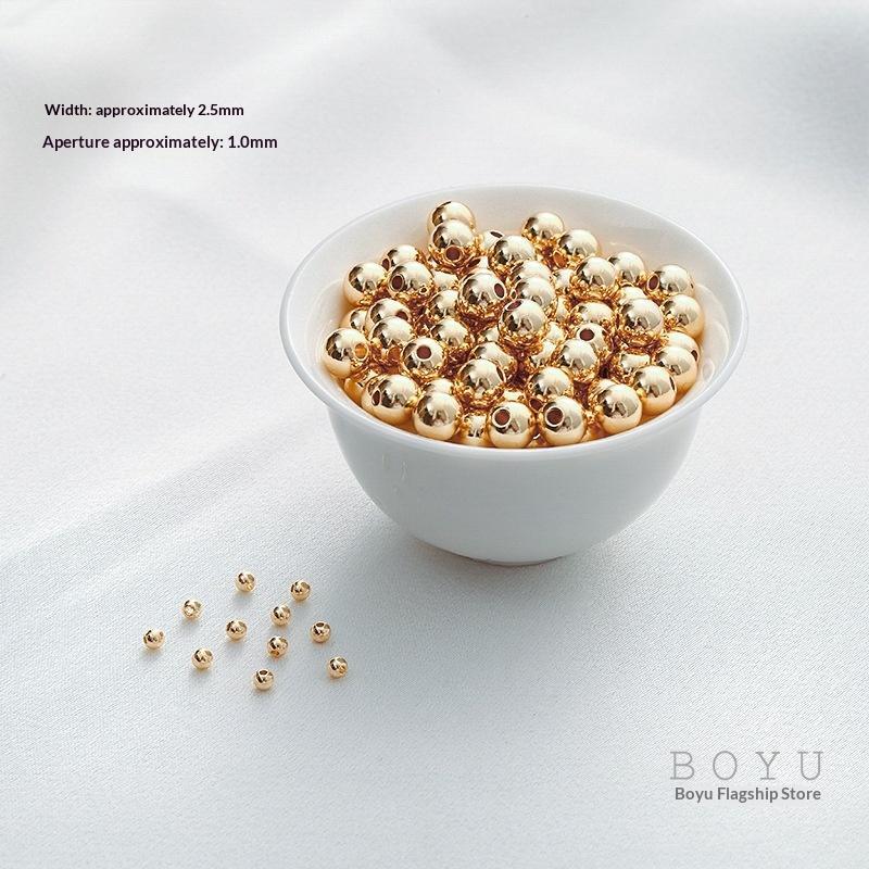 Gold Plated Ball Crimp End Beads Anti-Fade 100pcs Polished for DIY Custom Necklace Jewelry Making Beading Projects