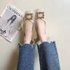 Women's Square Head Flat Shoes Fall New Shallow Mouth Rhinestone Square Buckle Shoes