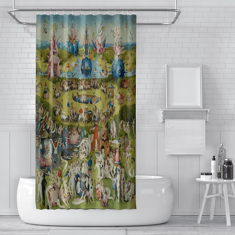 Gaslight Gatekeep Girlboss Lustgården Duschdraperiset med öljetter och krokar för badrumsinredning