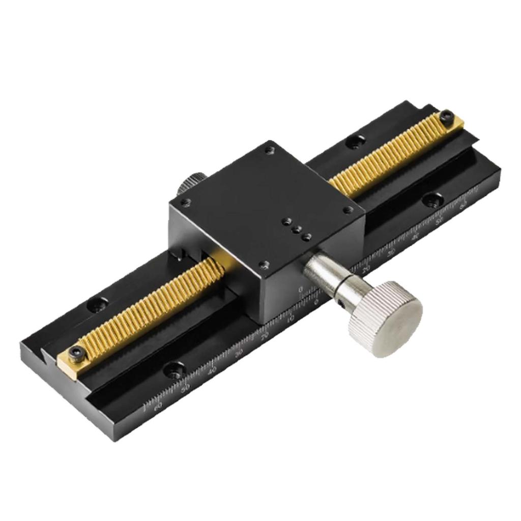 X-axis Dovetail Groove Manual Slide, Long Stroke Gear Drive Bar Type Fine Adjustment Platform