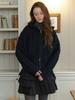 CLUNY Cable Two Way Knit Zipup Cardigan - Black