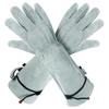 1 Pair Cowhide Elbow-Length Garden Gloves for Puncture & Wear Resistance, Ideal for Construction