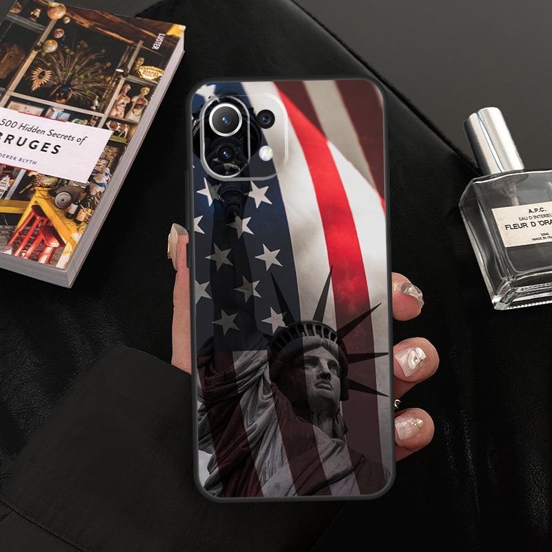 America Flag Statue of Liberty Case For Xiaomi 14T Pro 11T 12T 13T 13 14 15 Ultra POCO X7 Pro X3 X5 X6 M6 F5 F6 Pro Cover