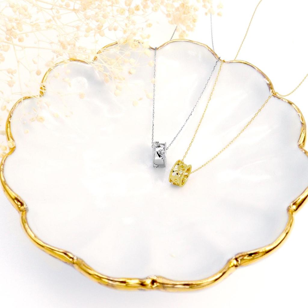 Lala Christie 18K Arabesque Necklace, 0.02ct Diamond, Gold, Ring, lp56-0002-yg