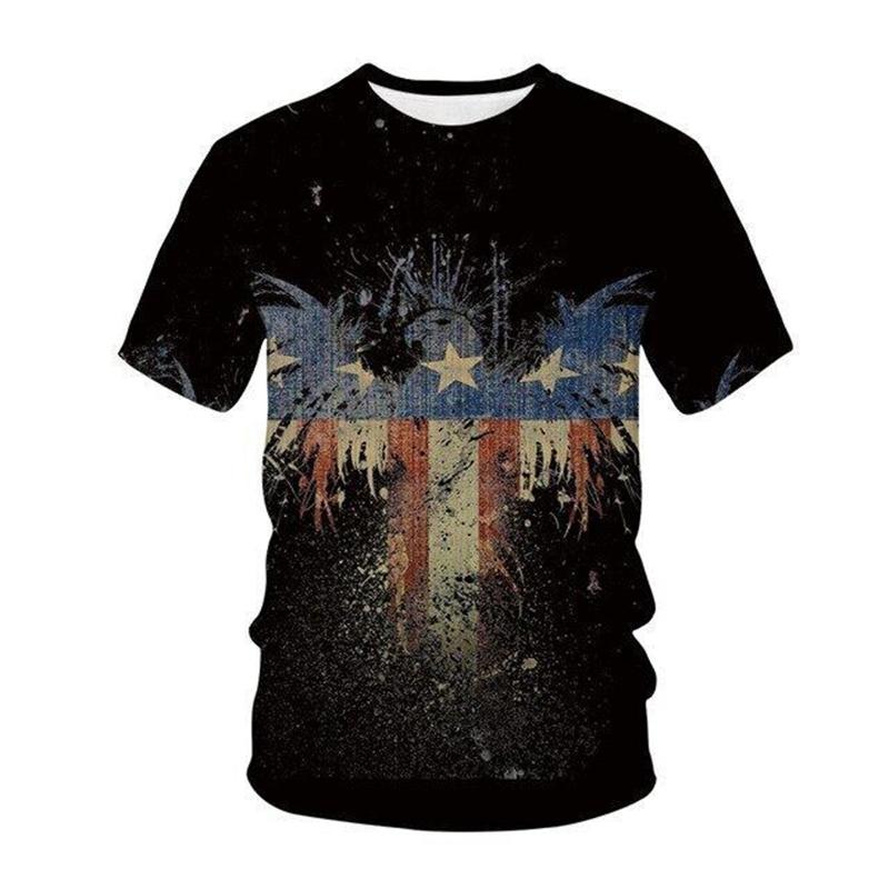 National Flag 3d Printed Design T-shirt For Men USA UK Pattern Short Sleeve Tee Shirts Street Harajuku O-neck Oversized Tees Top