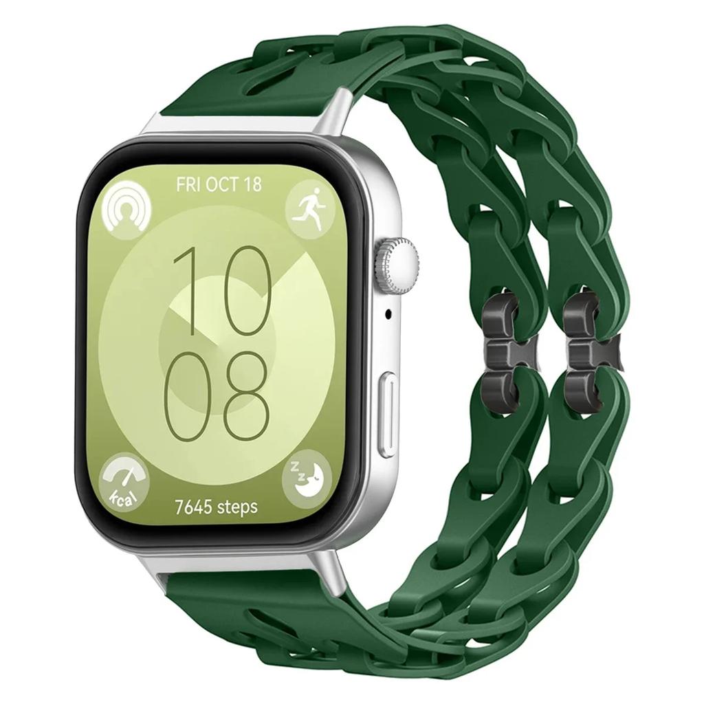 Silicone Chain Strap For Huawei Watch Fit 4 3 2 1 Wristband Bracelet Adjustable Band 18mm 20mm Replacement Strap
