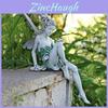 Enchanting Fairy Statue Garden Ornament Resin Craft For Outdoor Decor White Bronze