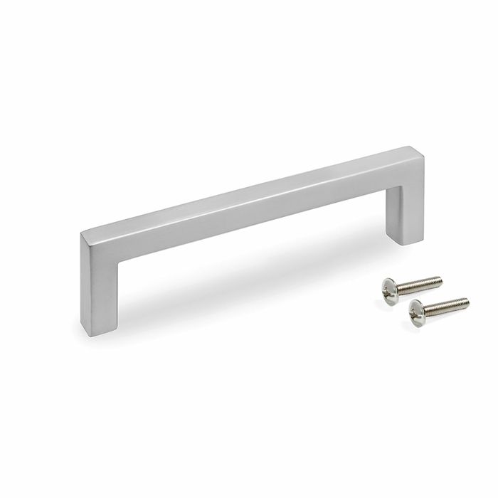 Emuca lot de 5 poignées pour meubles habana, l136mm, entraxe 128mm, zamak, nickel satiné