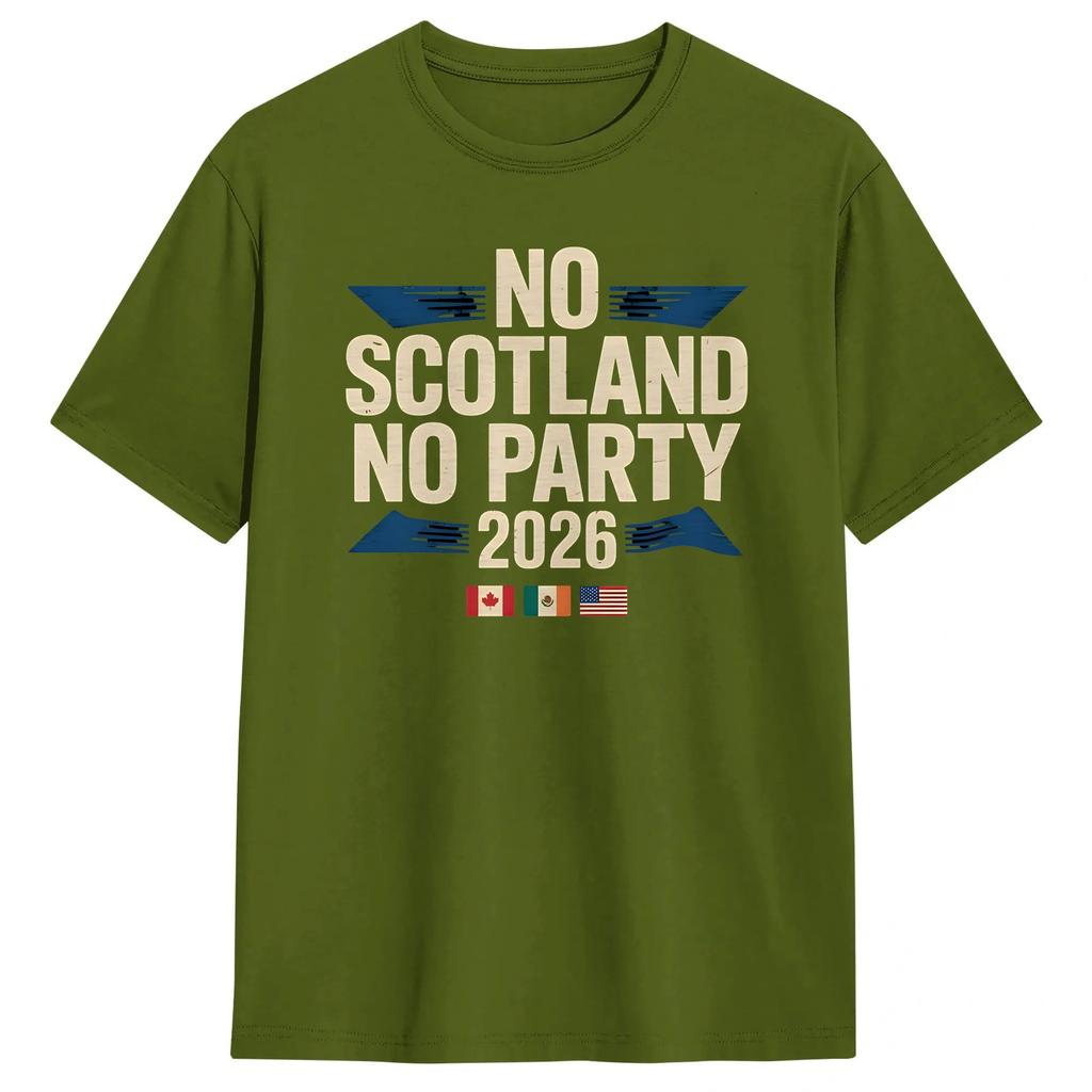 Unisexs No Scotland No Party T Shirts 100 Cotton Clothing Vintage Short Sleeve Round Collar Tee Shirt Summer TShirt