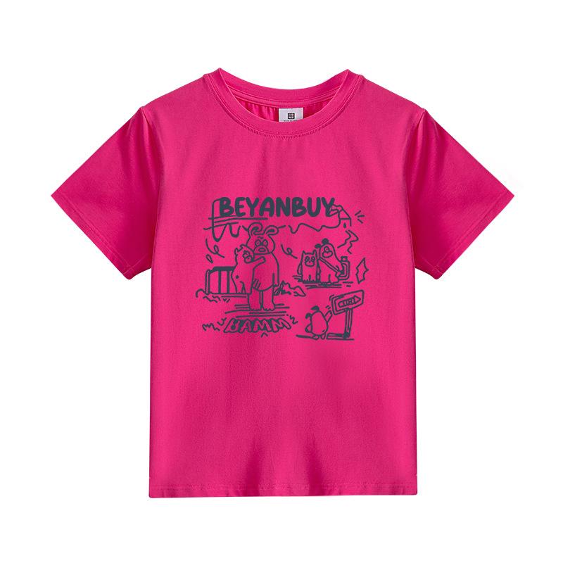 Dragon fruit rose red printed short-sleeved t-shirt women's 2025 new letter thin cotton half-sleeved clothes