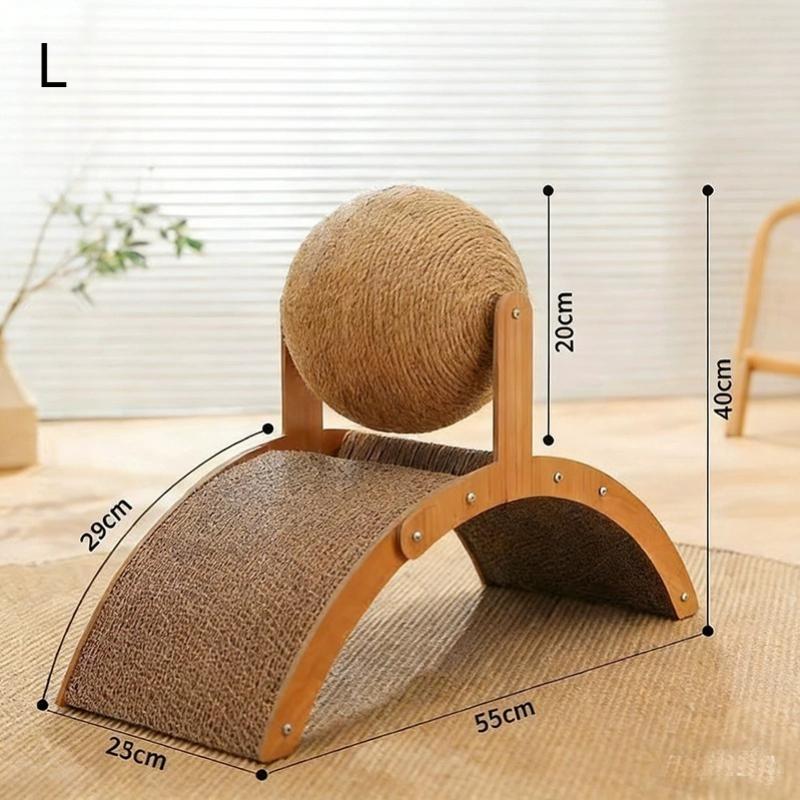 2 in 1. Katzenkratzball Holz-Kratzbaum für Katzen. Natürliche Sisal Kratzmatte Kratzsäule, Verschleißfester Pfoten Holzschaber