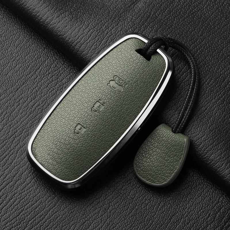 Housse Étui Porte-Clés de Voiture en Métal et Cuir 3 Boutons Pour Nissan X-Trail T33 Qashqai J12 Teana Accessoires Pour Voitures