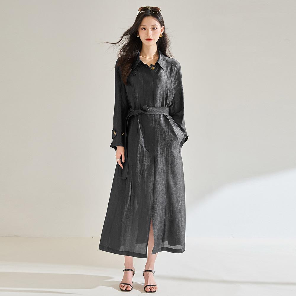 Spring and summer new acetic acid fashion sunscreen clothing thin high-end design long-sleeved long cardigan jacket 18850