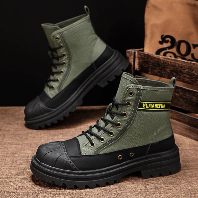 Men's High-top Boots Classics Canvas Casual Sports Boot Lace Up Desert Ankle Boot Safty Work Boots for Men Sneakers Botas Hombre