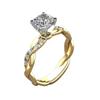 Heiß verkaufendes neues Modell 18 Karat vergoldete Legierung Roségold Prinzessin quadratischer Diamantring, beliebt bei Influencern, geeignet für West
