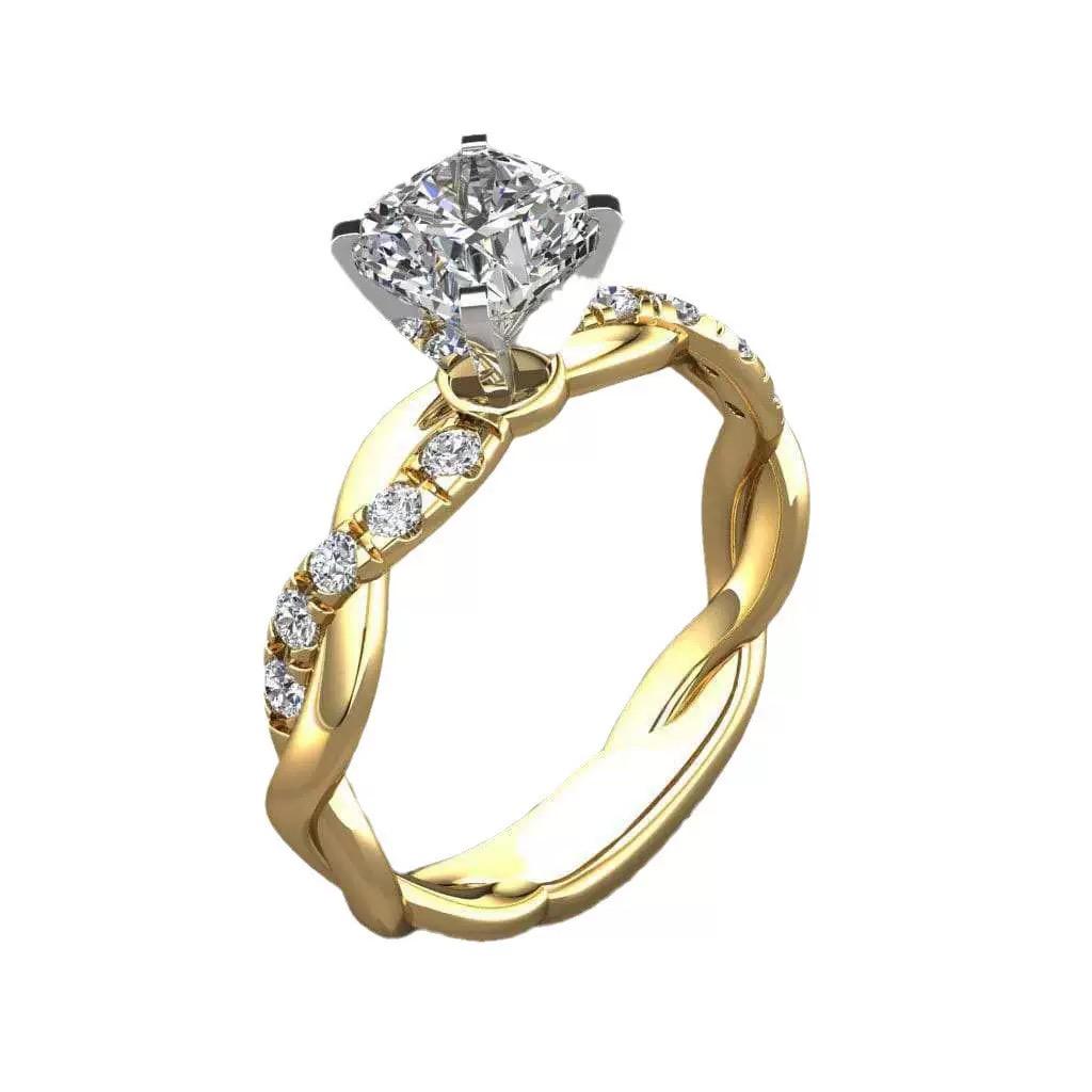 Heiß verkaufendes neues Modell 18 Karat vergoldete Legierung Roségold Prinzessin quadratischer Diamantring, beliebt bei Influencern, geeignet für West