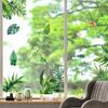 CRASPIRE Green Leaf Window Decal 8 Sheets Adhesive Jungle Leaves Window Stickers Removable Waterproof PVC Clings for Home Living Room Balcony Kitchen